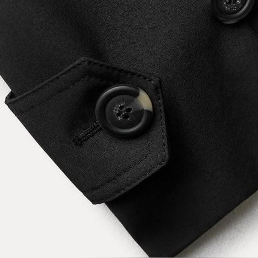 Zara ZW COLLECTION OVERSIZED WATER REPELLENT TRENCH COAT. Black. Size XS. NWT. - Picture 10 of 15